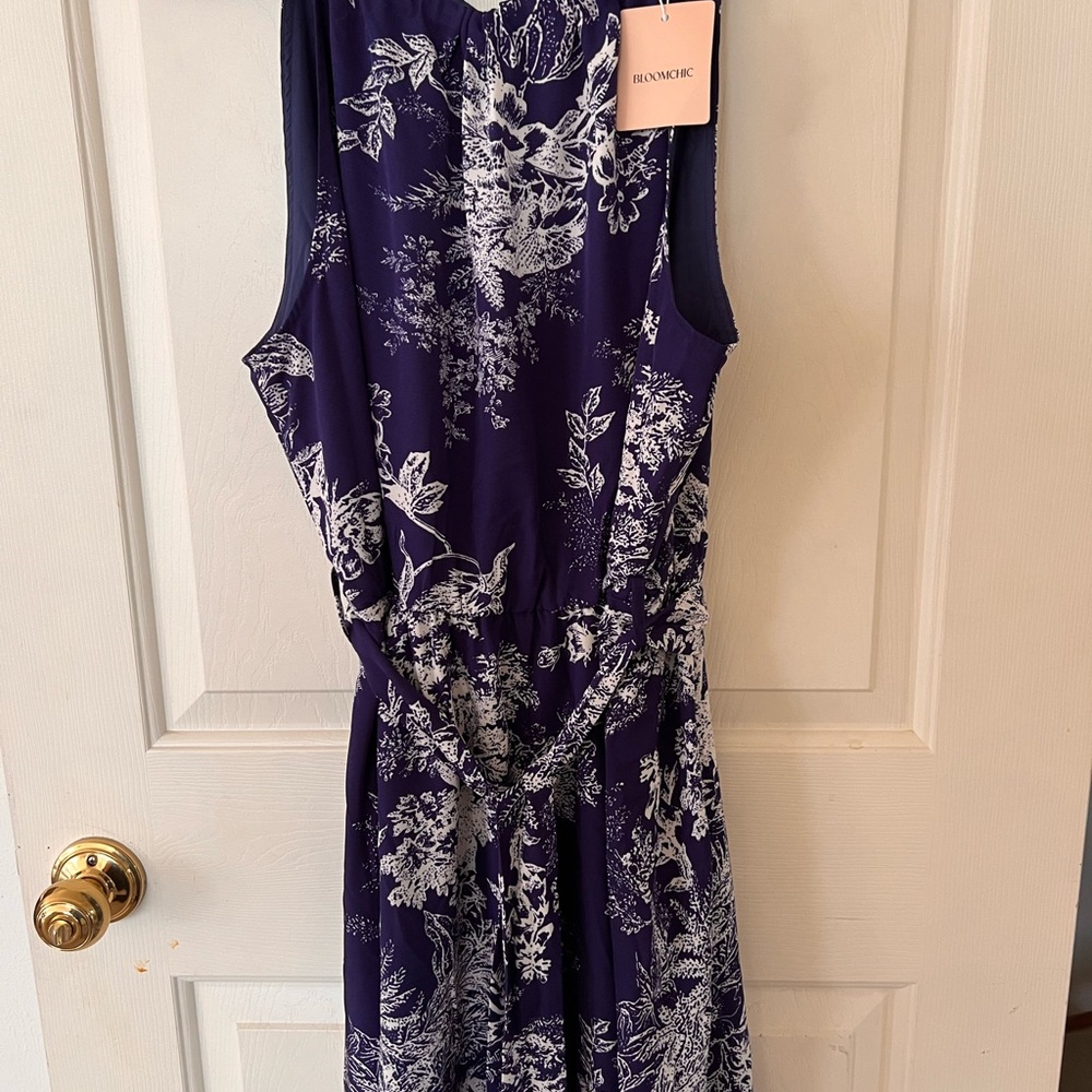 BloomChic Blue/Purple Floral Sleeveless Dress